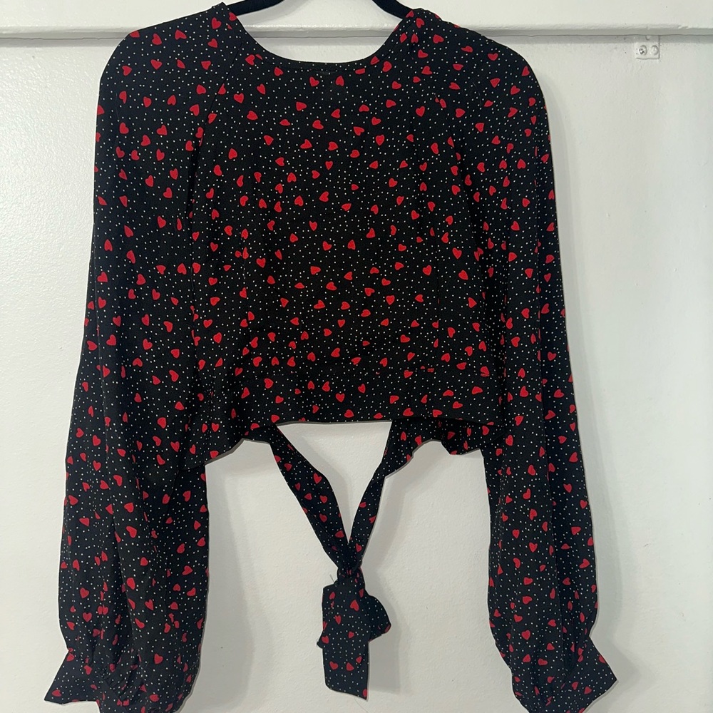 Black and Red Heart Top